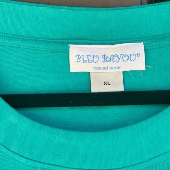 Casual Bleu Bayou top 3/4 sleeve Turquoise/Green - Picture 3 of 4